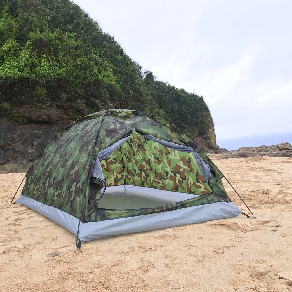 Cheap Goat Tents Camping Tent for 2 Person Single Layer Outdoor Portable Camouflage Handbag Camping Tent for Hiking Travelling Backpacking   
